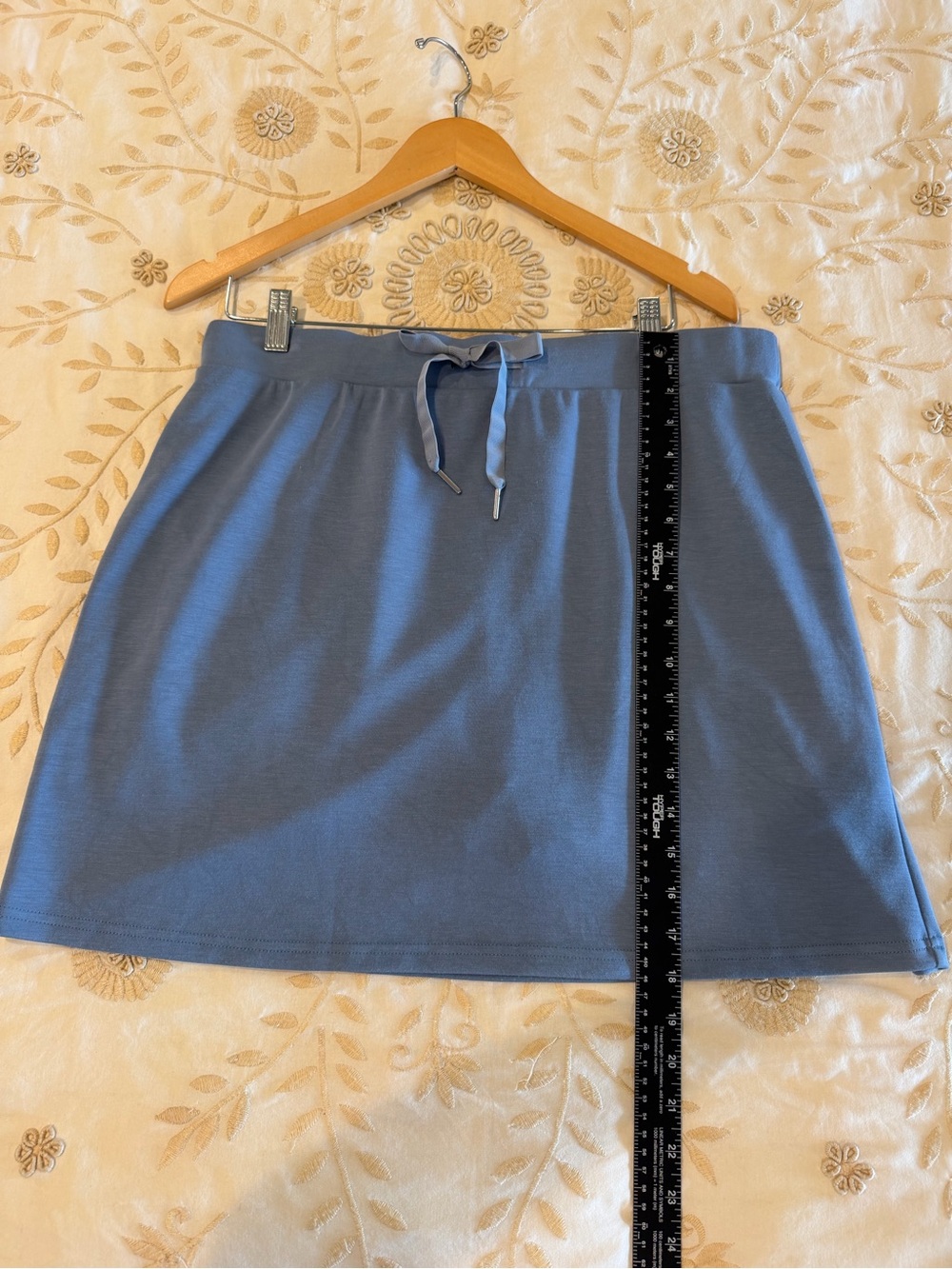 Light Blue Collared Top and Drawstring Skort Set - Picture 4 of 5